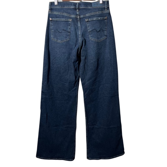 7 For All Mankind Luxe Vintage Lotta Cisco Wide Leg Jeans Dark Wash High Rise 30 - Picture 6 of 11